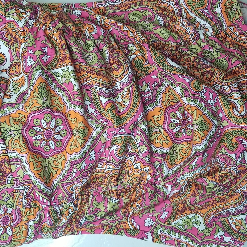 Tommy Bahama Womens One Piece Swimsuit Colorful Orange Green Printed Size 16 - Picture 2 of 12